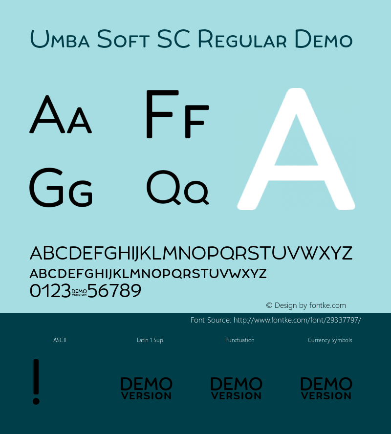 Umba Soft SC Regular Demo Version 1.010;PS 001.010;hotconv 1.0.88;makeotf.lib2.5.64775图片样张