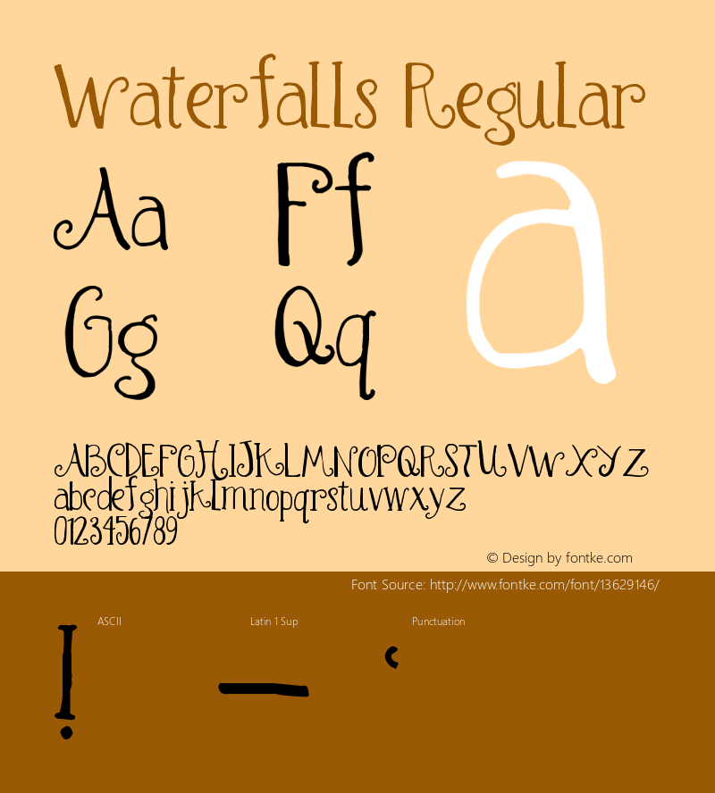 Waterfalls Regular Version 1.00 September 20, 2005, initial release图片样张