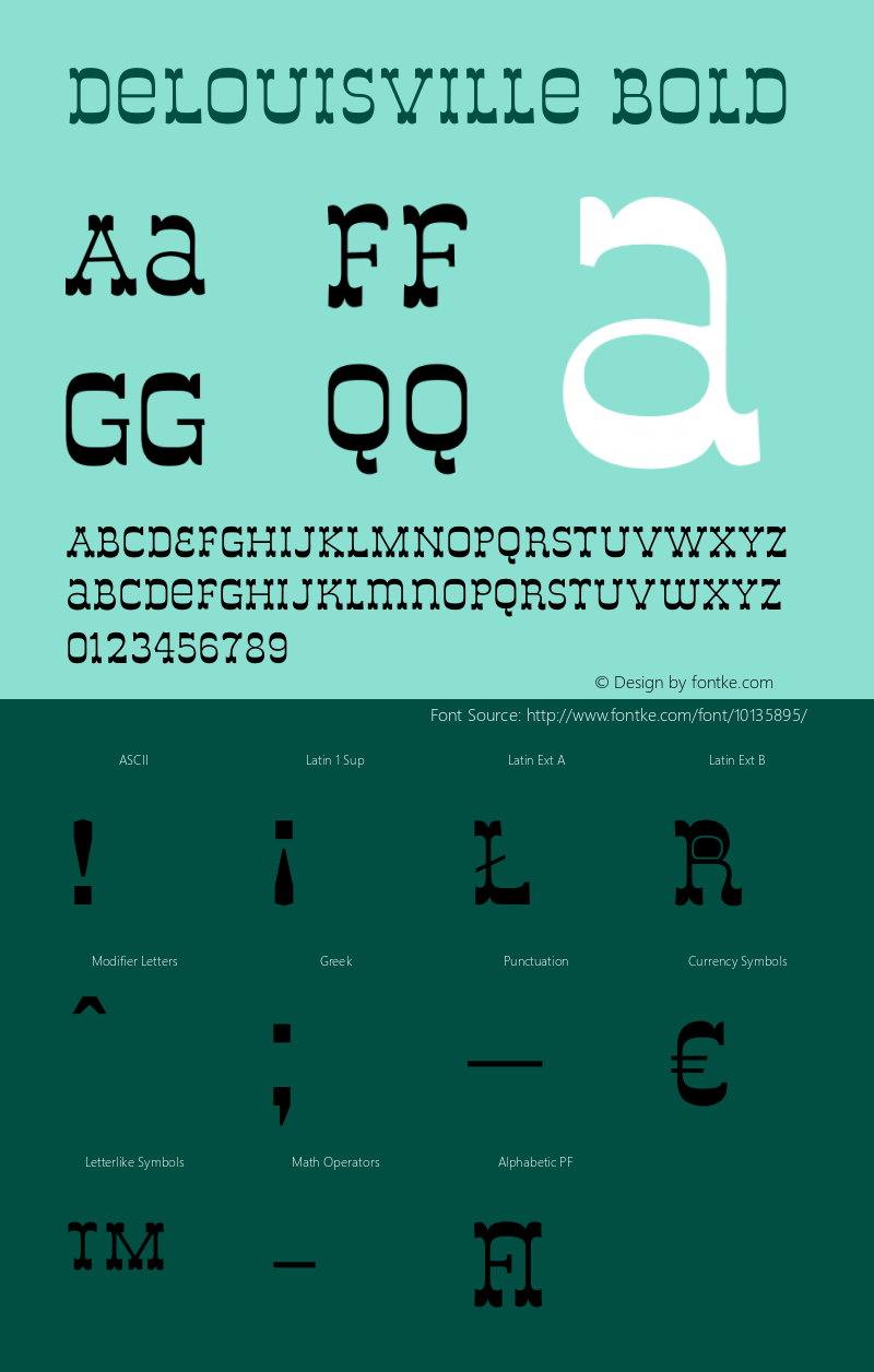 DeLouisville Bold OTF 1.000;PS 001.000;Core 1.0.29图片样张