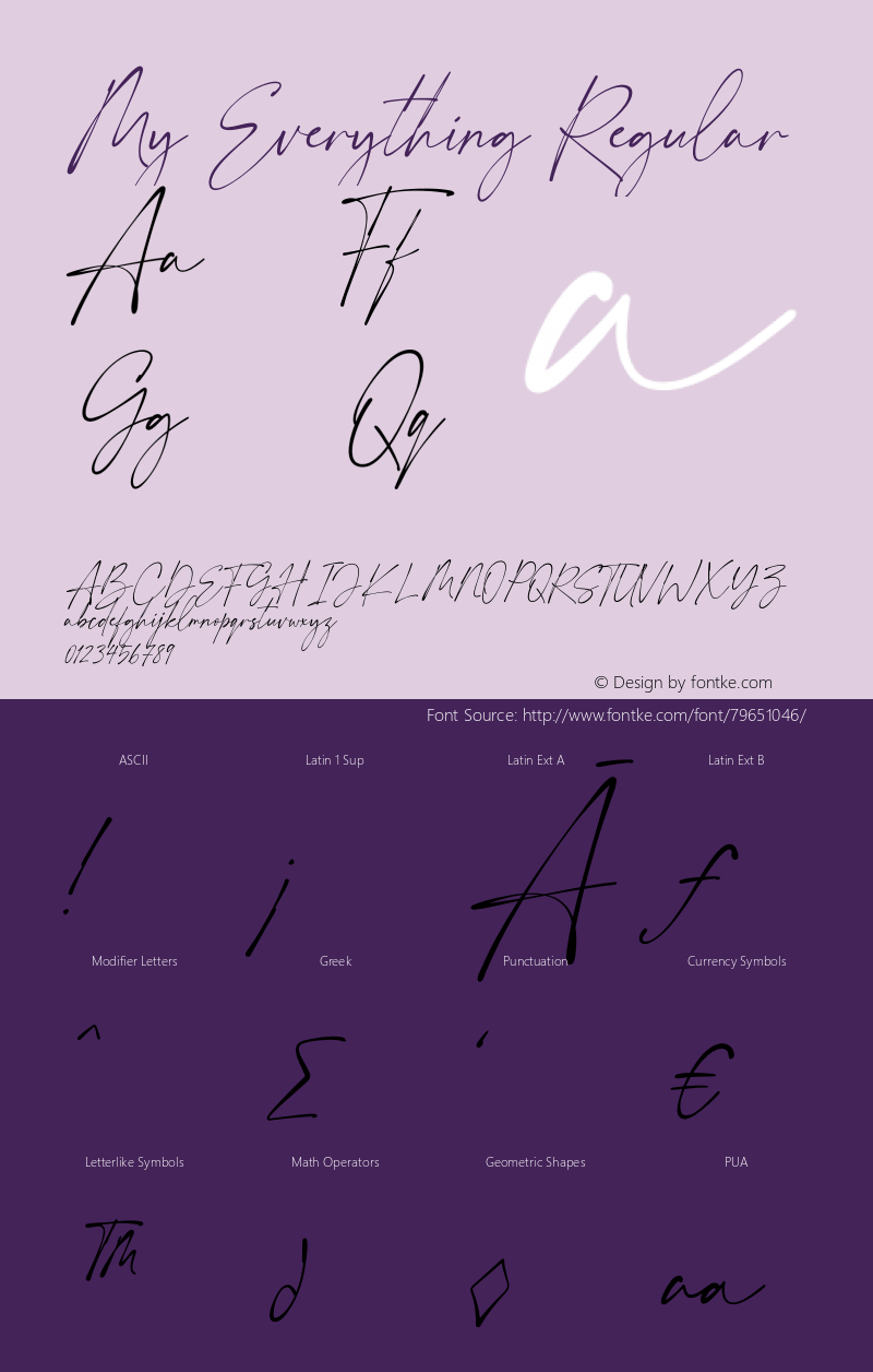 My Everything Version 1.00;September 29, 2020;FontCreator 13.0.0.2683 64-bit图片样张