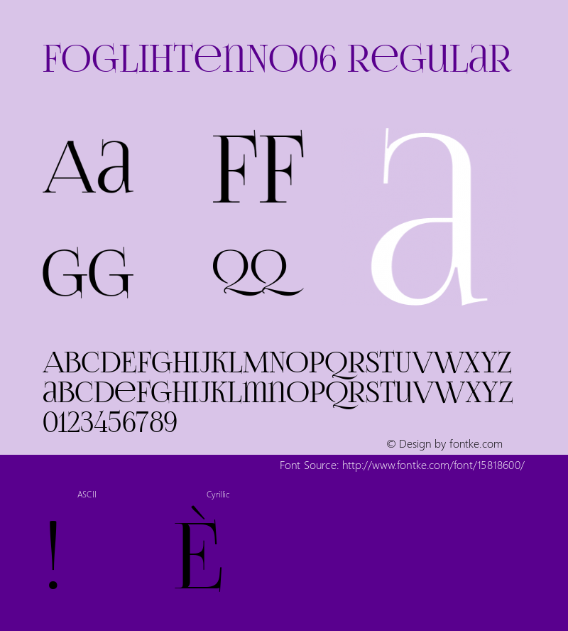 FoglihtenNo06 Regular Version 0.76 ; ttfautohint (v1.4.1)图片样张