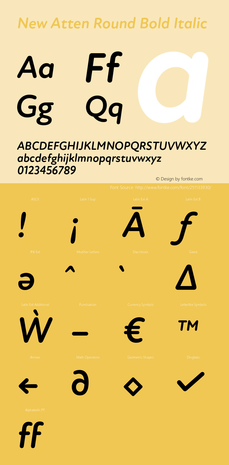 New Atten Round Bold Italic Version 1.101;FEAKit 1.0图片样张