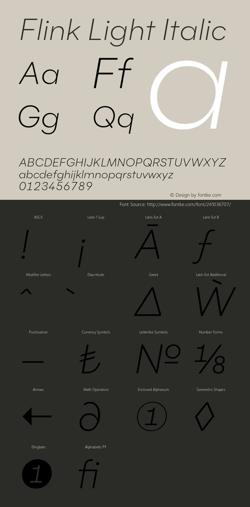 Flink-LightItalic Version 1.000;PS 001.000;hotconv 1.0.88;makeotf.lib2.5.64775图片样张