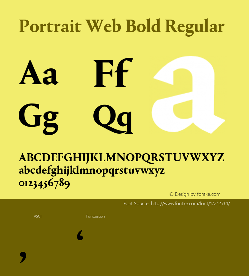 Portrait Web Bold Regular Version 1.1 2013图片样张