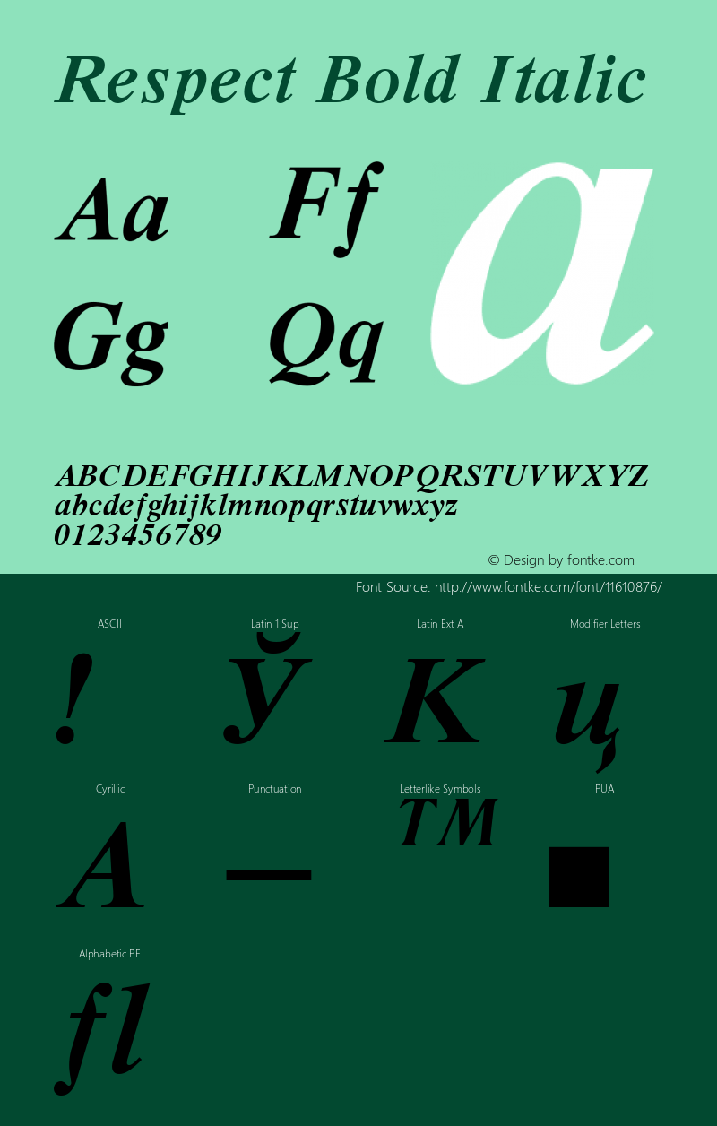 Respect Bold Italic 001.001图片样张