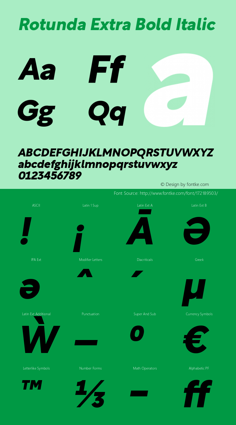 Rotunda Extra Bold Italic 1.000图片样张