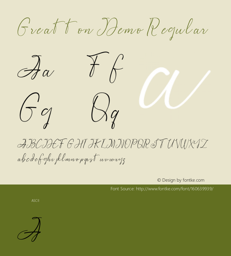 Greatton Demo Version 1.00;February 16, 2021;FontCreator 12.0.0.2555 64-bit图片样张