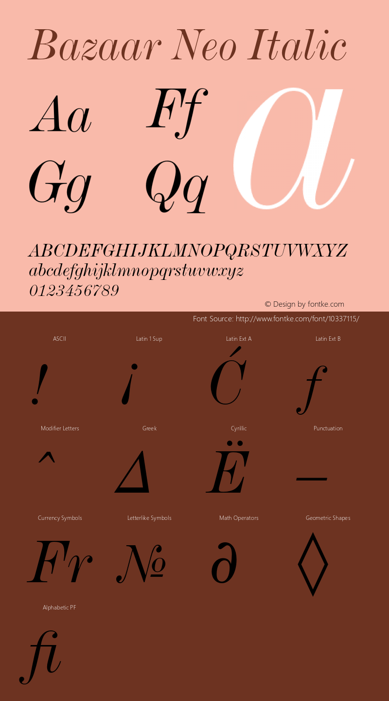 Bazaar Neo Italic Version 1.000图片样张