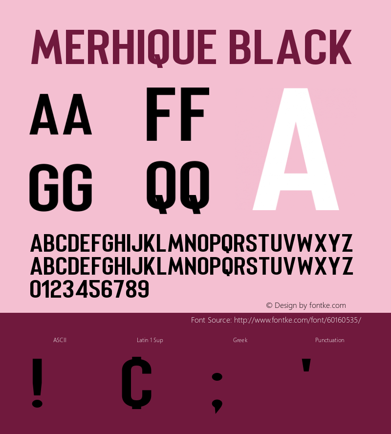 Merhique Black Version 1.00;April 2, 2020;FontCreator 11.5.0.2422 64-bit图片样张