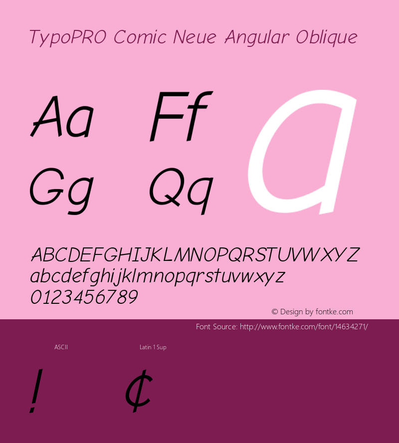 TypoPRO Comic Neue Angular Oblique Version 1.000图片样张