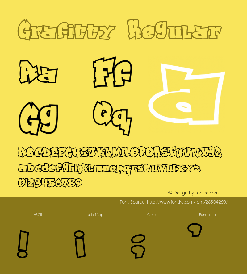 Grafitty Version 1.00;October 24, 2018;FontCreator 11.0.0.2408 32-bit图片样张