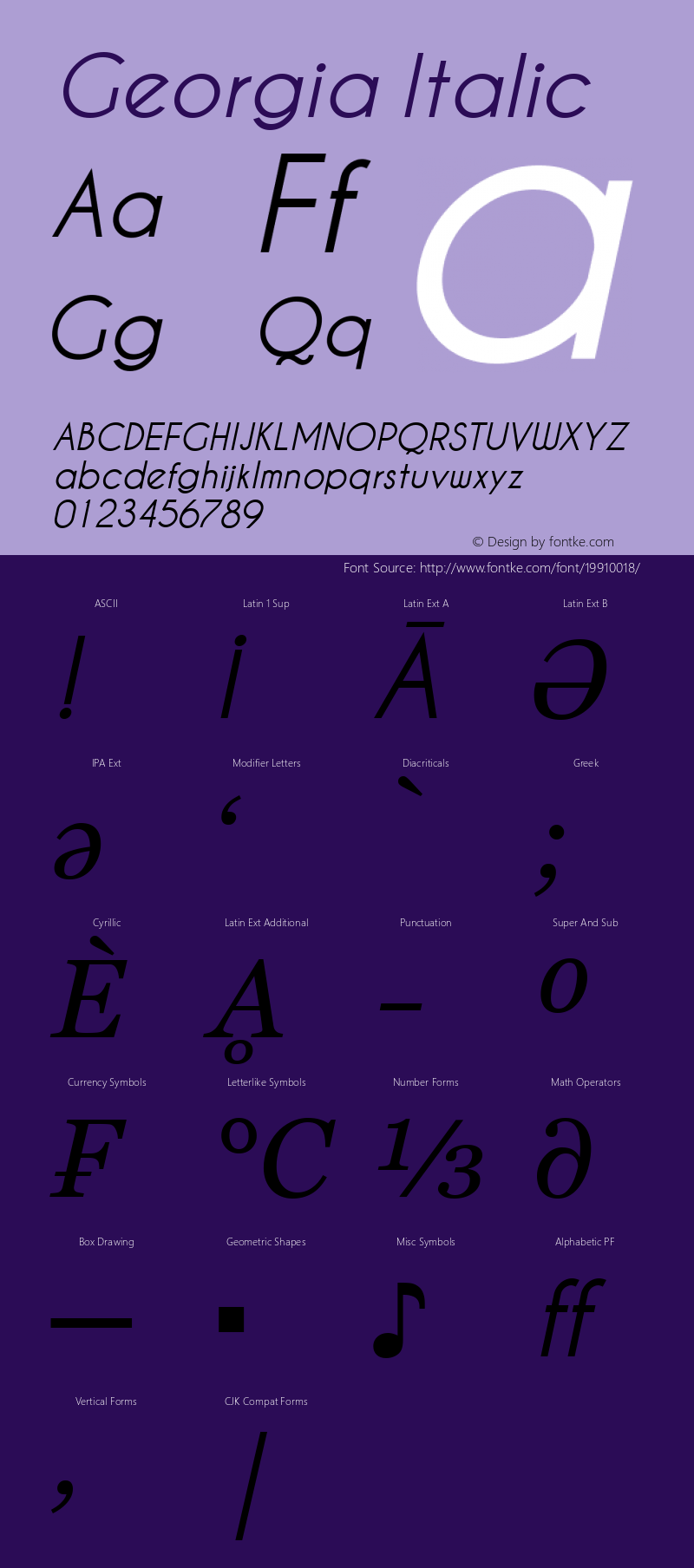 Georgia Italic Version 5.00x-4图片样张