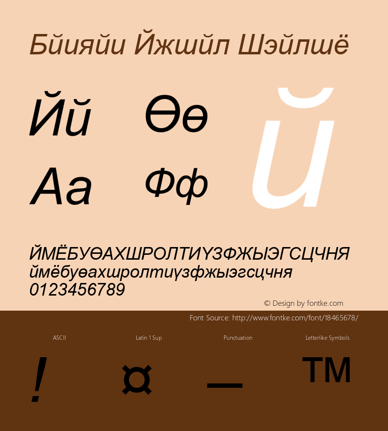 Danzan Arial Italic Version 1.0图片样张