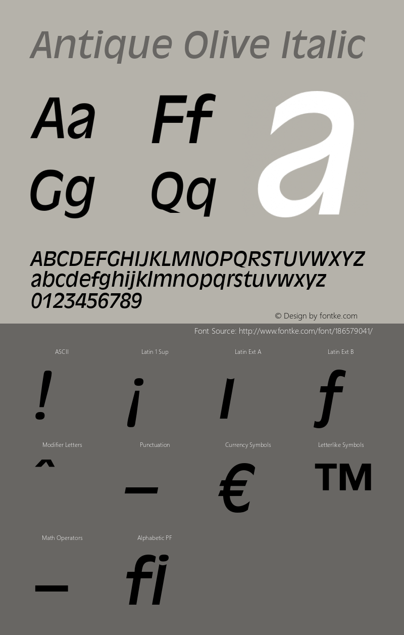 AntiqueOlive-Italic 001.002图片样张