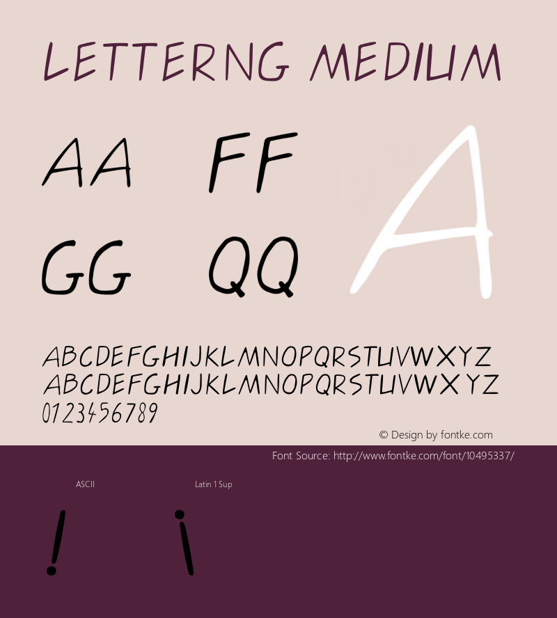 letterng medium Version 001.000图片样张