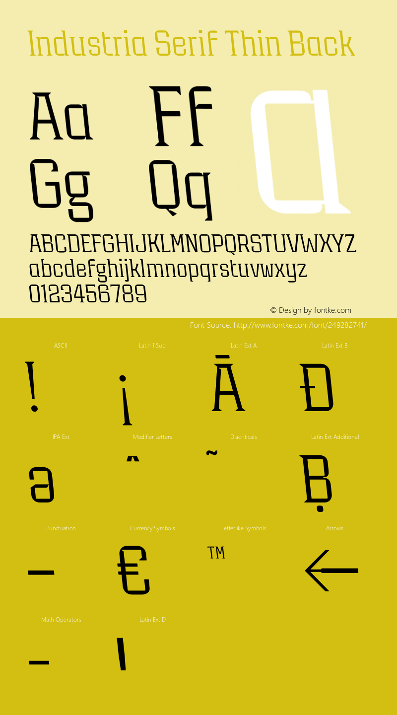 Industria Serif Thin Back Version 1.000;FEAKit 1.0图片样张