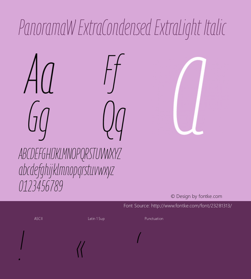 PanoramaW ExtraCondensed UltraLight Bold Italic Version 1.001;PS 1.1;hotconv 1.0.72;makeotf.lib2.5.5900; ttfautohint (v0.92) -l 8 -r 50 -G 200 -x 14 -w 
