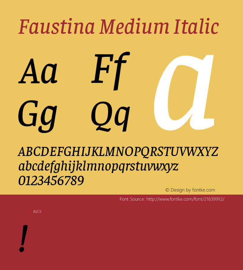 Faustina Medium Italic 图片样张
