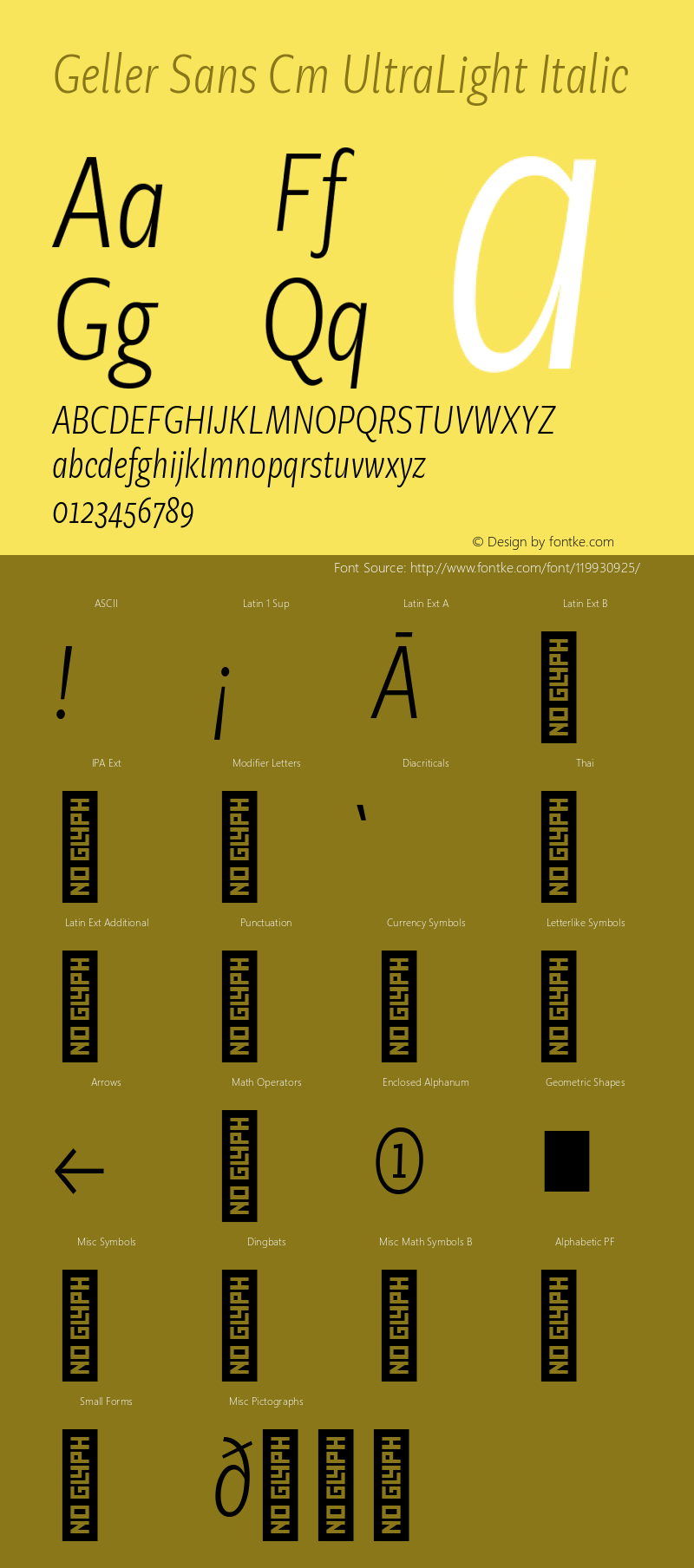 Geller Sans Cm UltraLight Italic 1.000图片样张