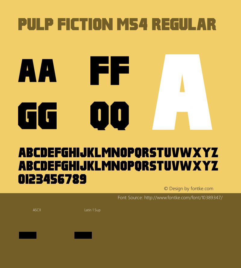 Pulp Fiction M54 Regular Version 1.00 November 27, 2010, initial release图片样张