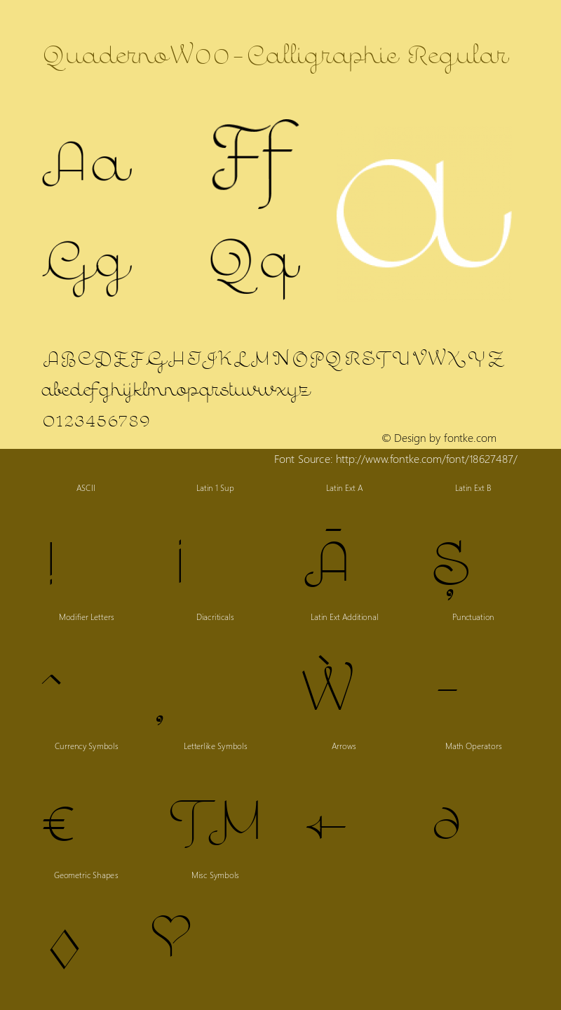 QuadernoW00-Calligraphic Regular Version 2.00图片样张