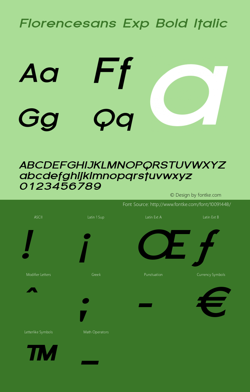 Florencesans Exp Bold Italic 1.0图片样张