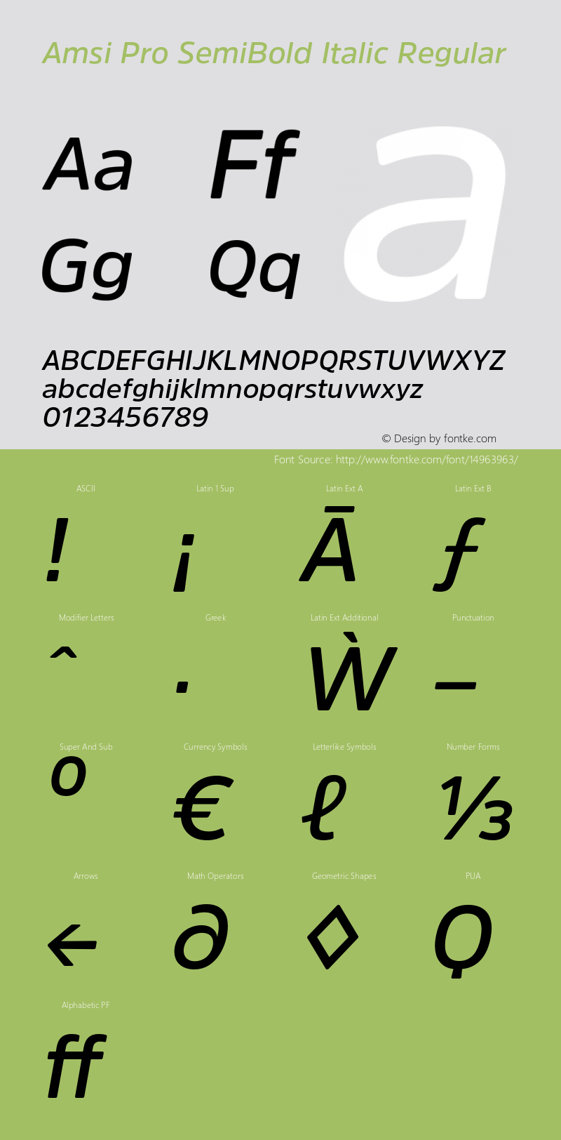 Amsi Pro SemiBold Italic Regular Version 1.40图片样张