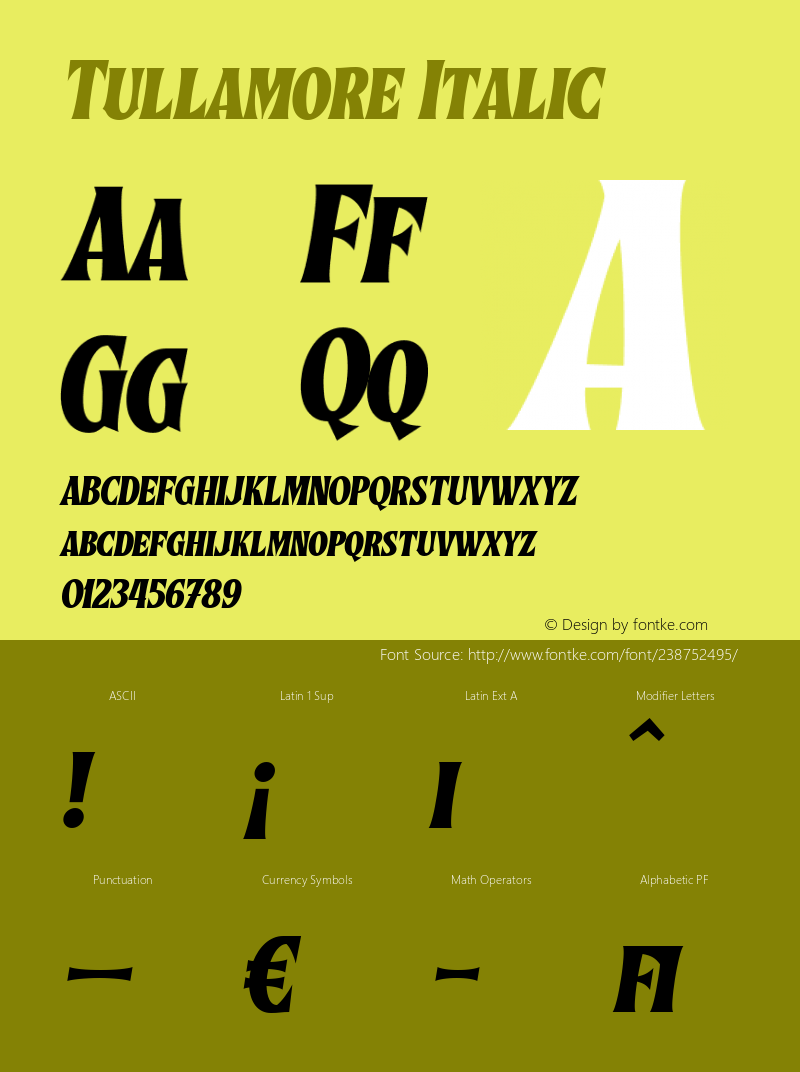 Tullamore Italic Version 1.000图片样张