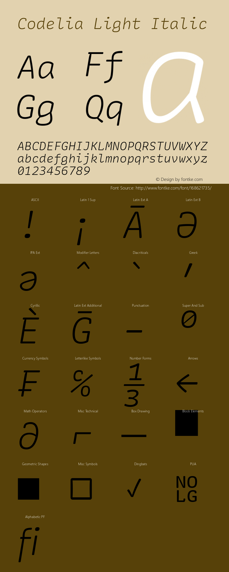 Codelia Light Italic 1.000 | web-TT图片样张