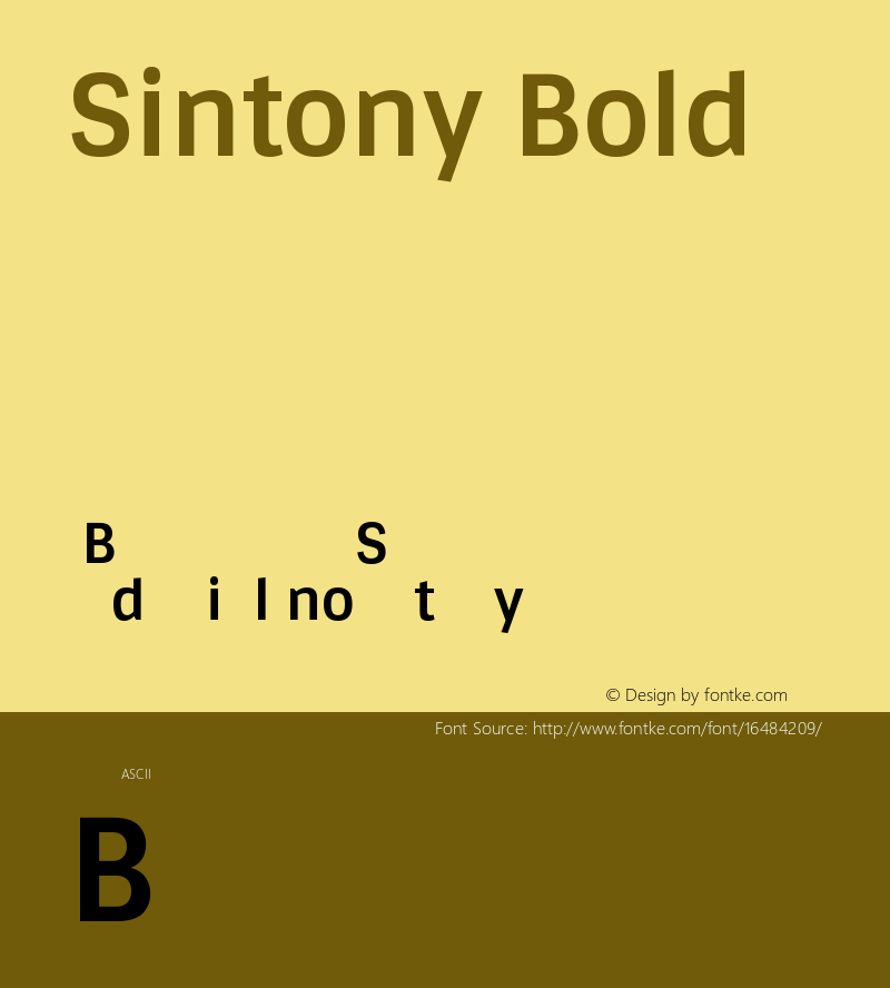 Sintony Bold Version 1.001图片样张