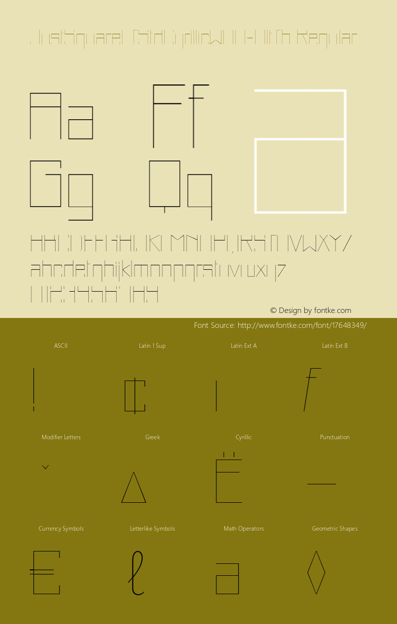 JustSquareLTStdCyrillicW00-UltTh Regular Version 1.20图片样张