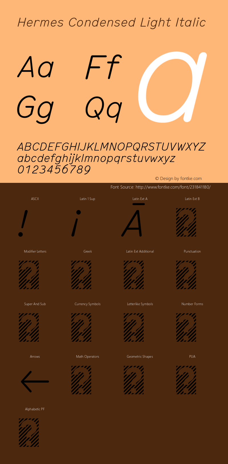 Hermes Condensed Light Italic Version 6.001图片样张