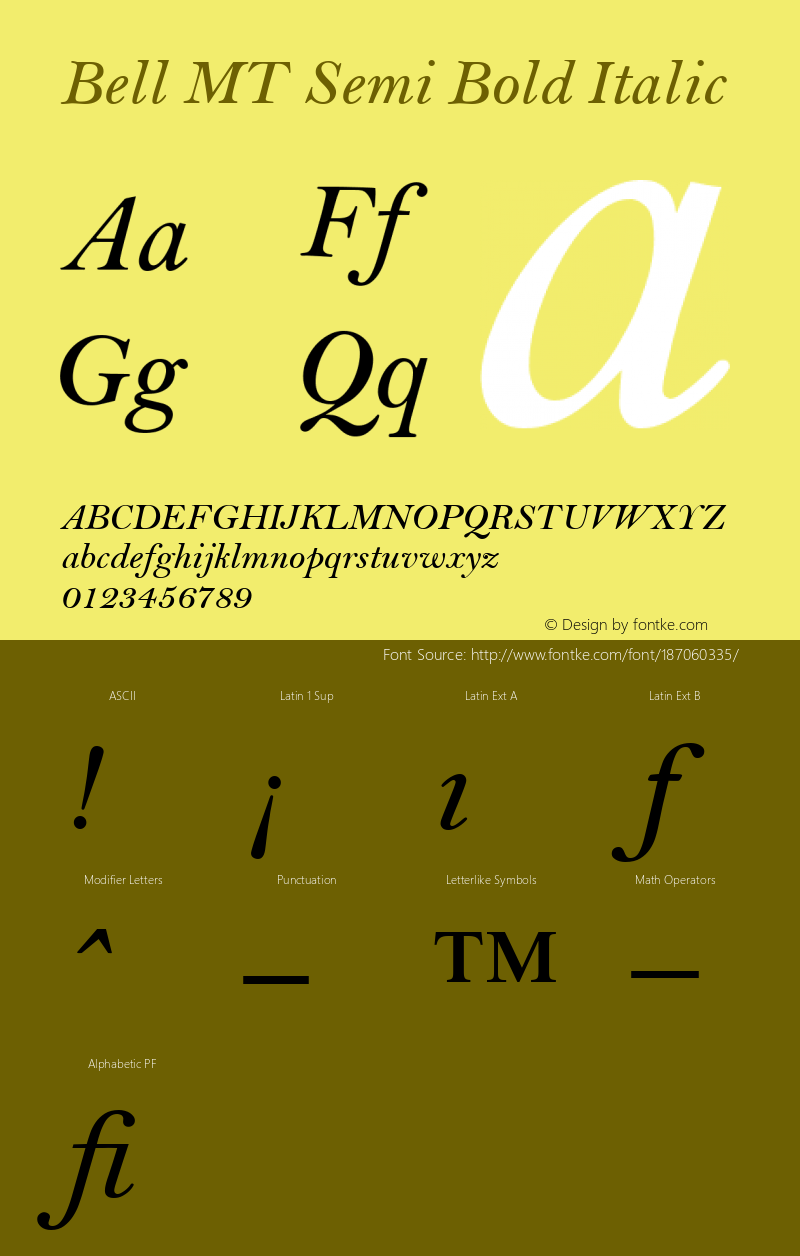 Bell MT Semi Bold Italic 001.004图片样张