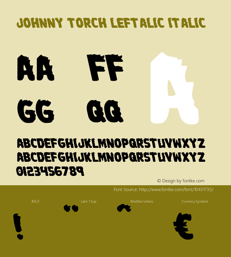 Johnny Torch Leftalic Italic 001.000图片样张