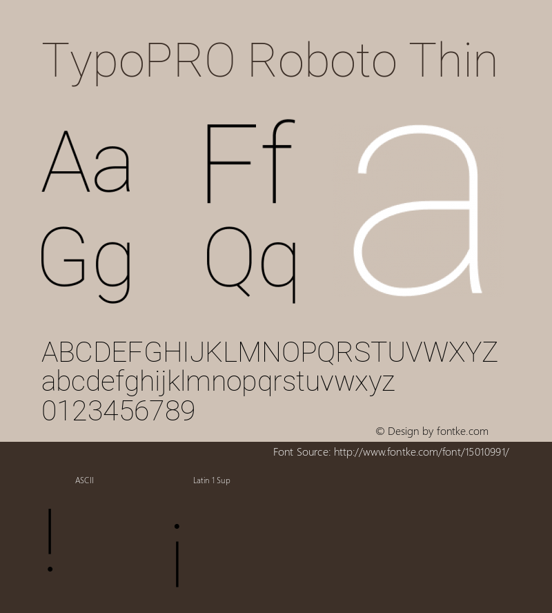 TypoPRO Roboto Thin Version 2.000980; 2014图片样张