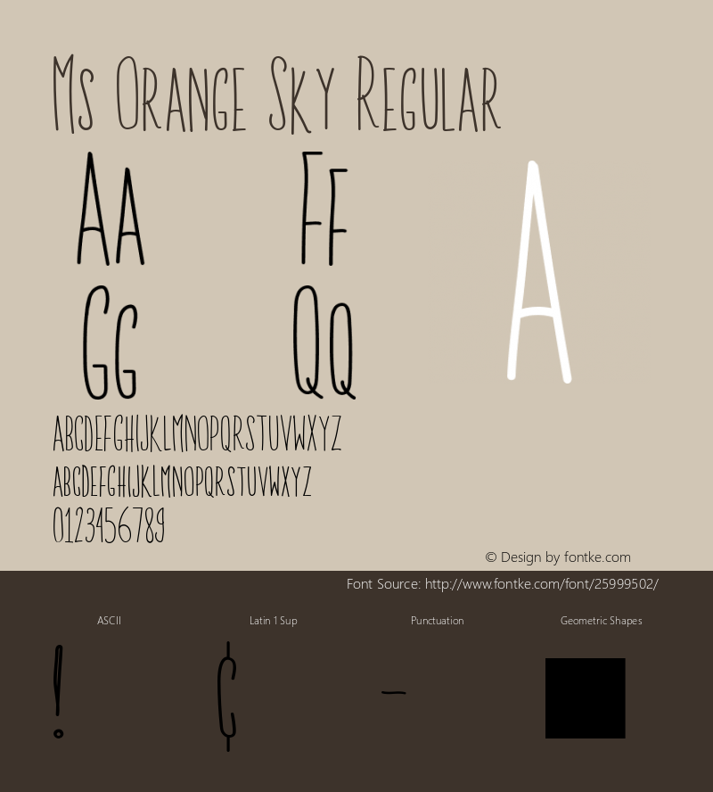 Ms Orange Sky Regular Version 1.000图片样张