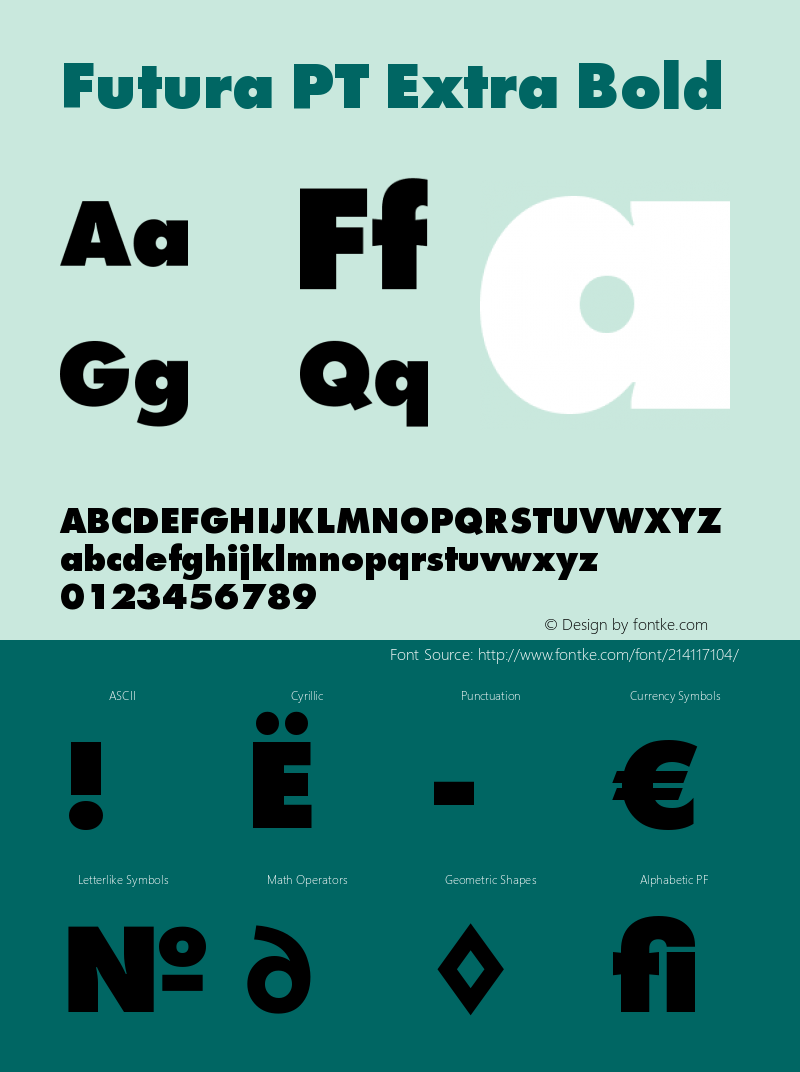 Futura Cyrillic Extra Bold Version 1.007图片样张