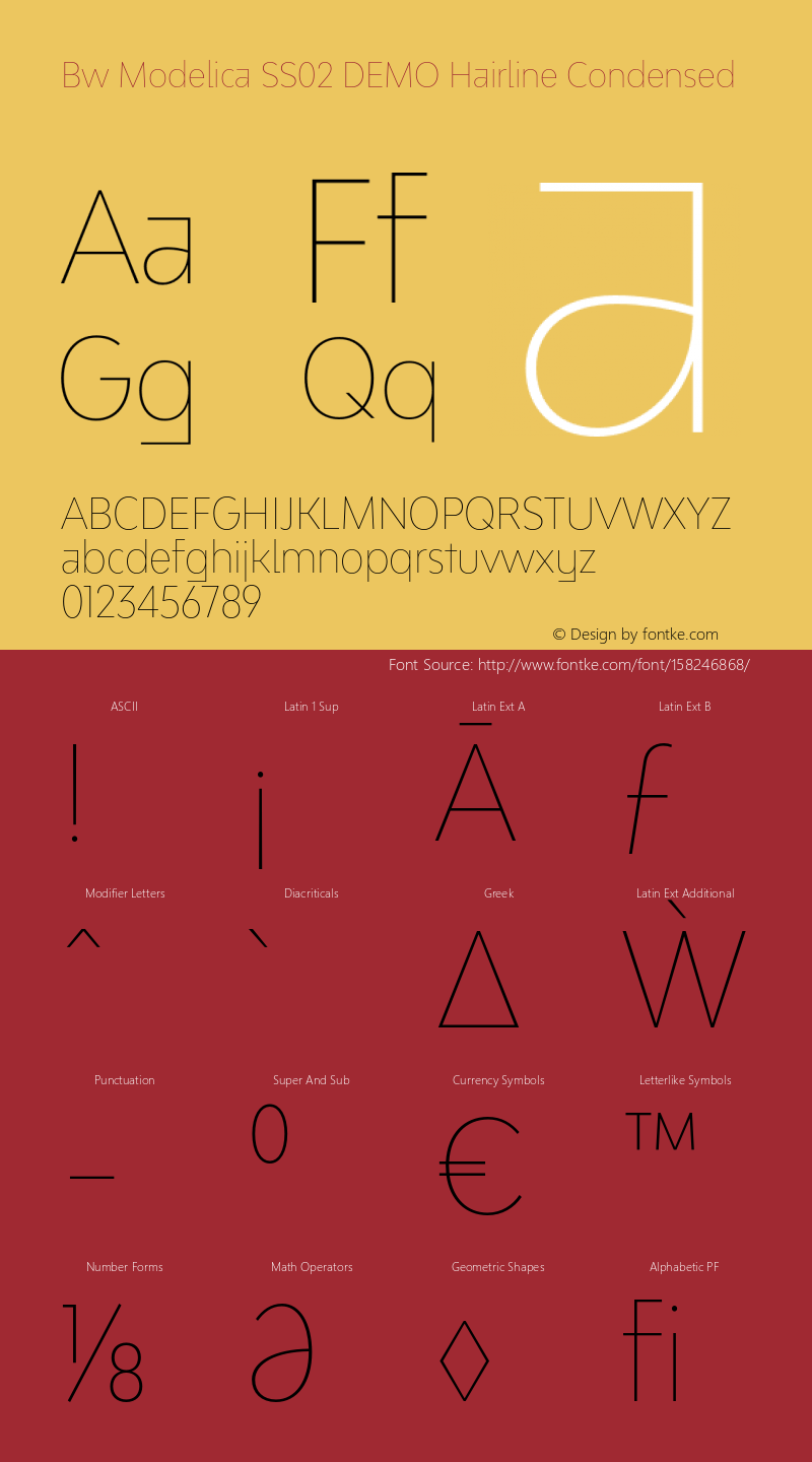 Bw Modelica SS02 DEMO Hairline Condensed Version 2.000;PS 002.000;hotconv 1.0.88;makeotf.lib2.5.64775图片样张