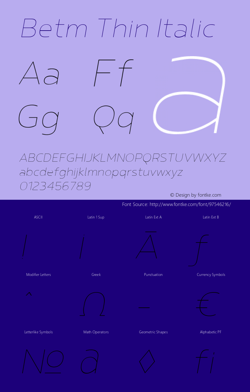 Betm Thin Italic 1.000图片样张