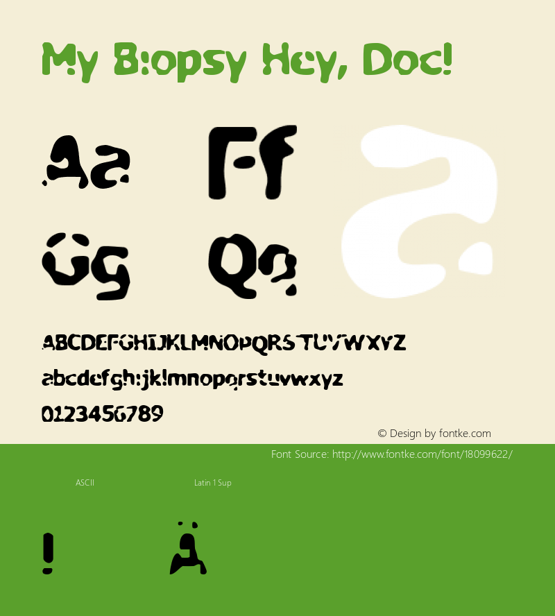 My Biopsy Hey, Doc! 1999; 1.0, Made with ScanFont图片样张