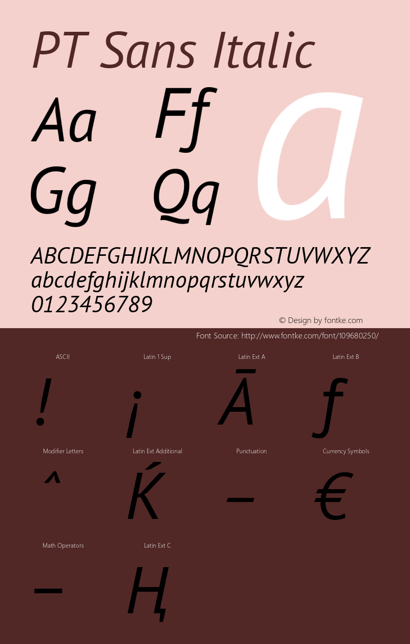 PT Sans Italic Version 2.003W OFL图片样张