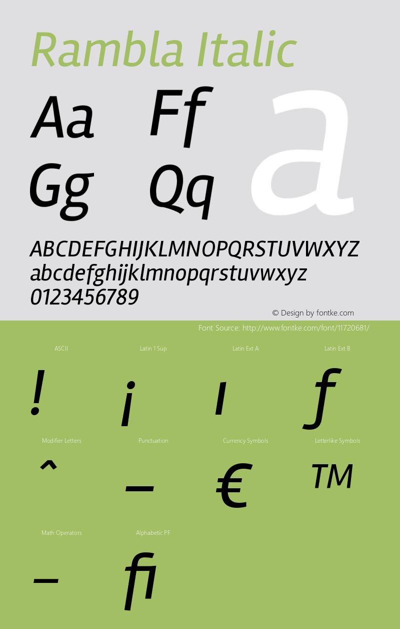 Rambla Italic Version 1.001图片样张