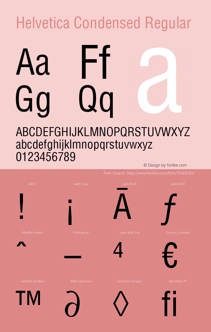 Helvetica Condensed Regular 1.0图片样张