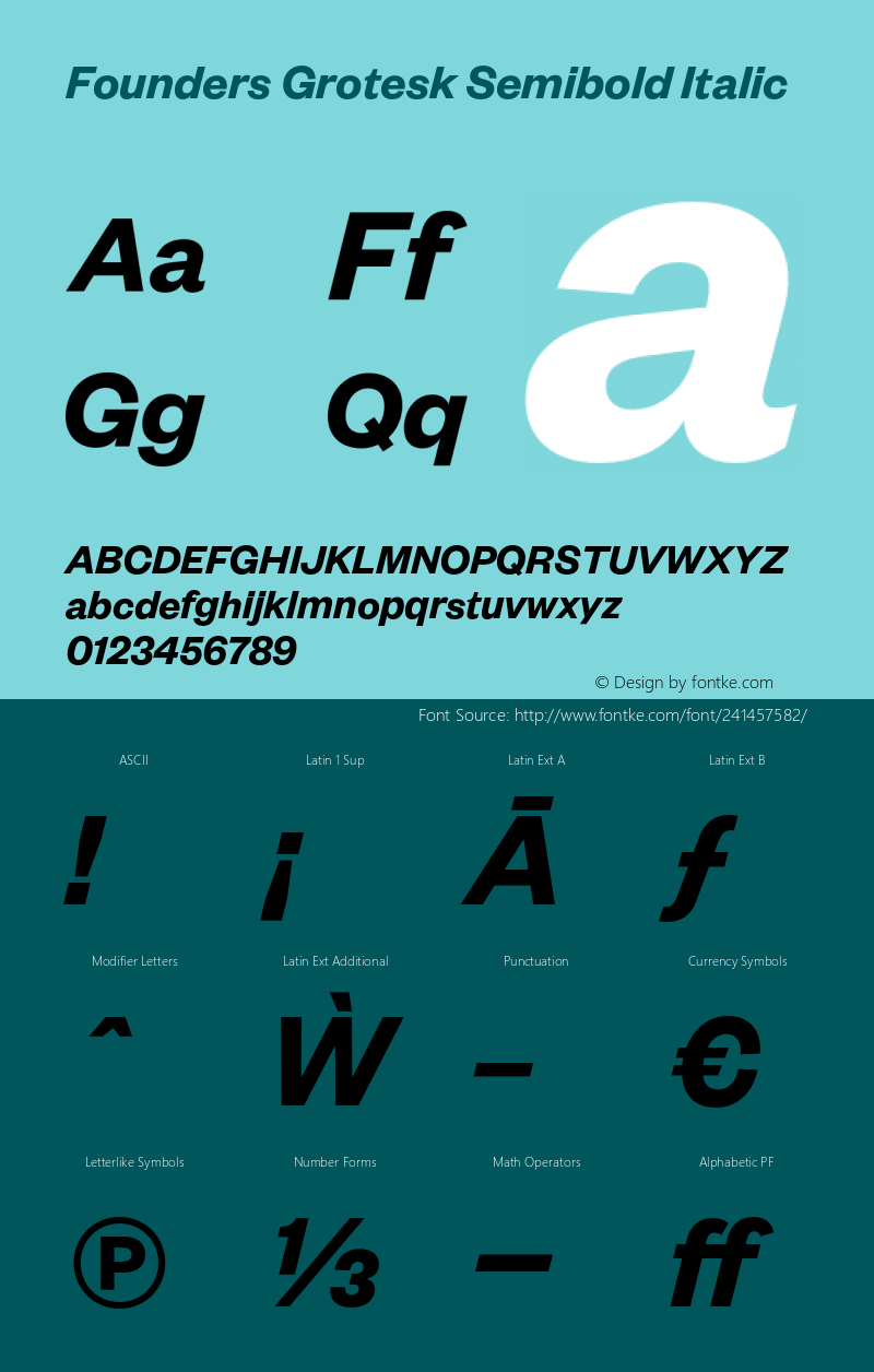 Founders Grotesk Semibold Italic Version 2.001;PS 001.001;hotconv 16.6.54;makeotf.lib2.5.65590图片样张