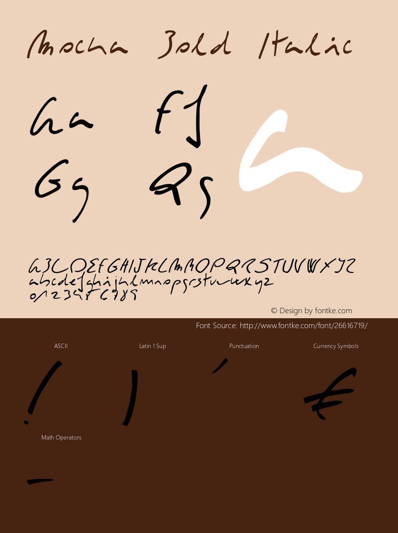 Mocka Bold Italic Version 1.00 2015图片样张