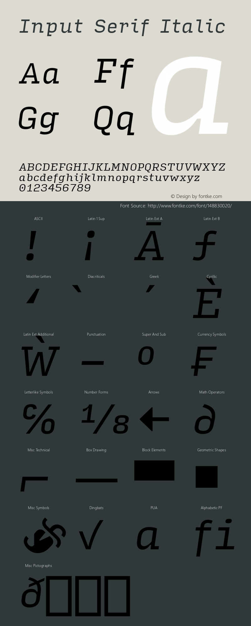 InputSerif Italic Version 0.000;PS 0.0;hotconv 1.0.72;makeotf.lib2.5.5900图片样张