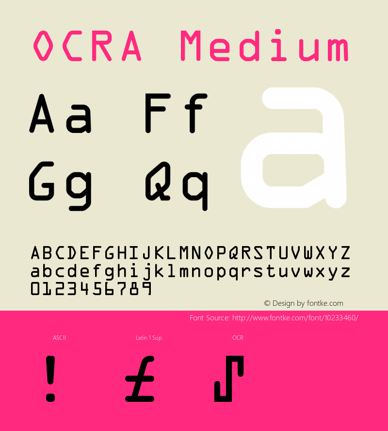 OCRA Medium Version 001.000图片样张