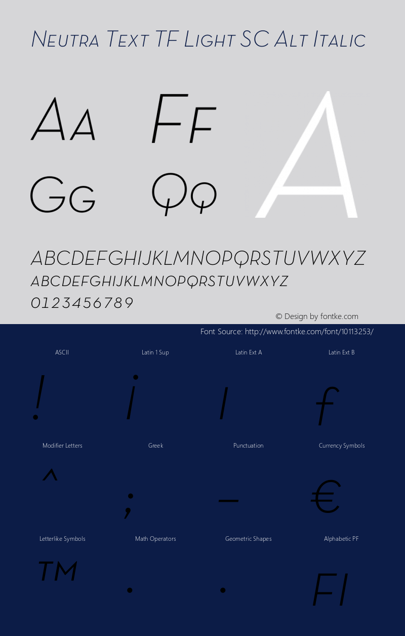 Neutra Text TF Light SC Alt Italic OTF 1.000;PS 001.000;Core 1.0.29图片样张