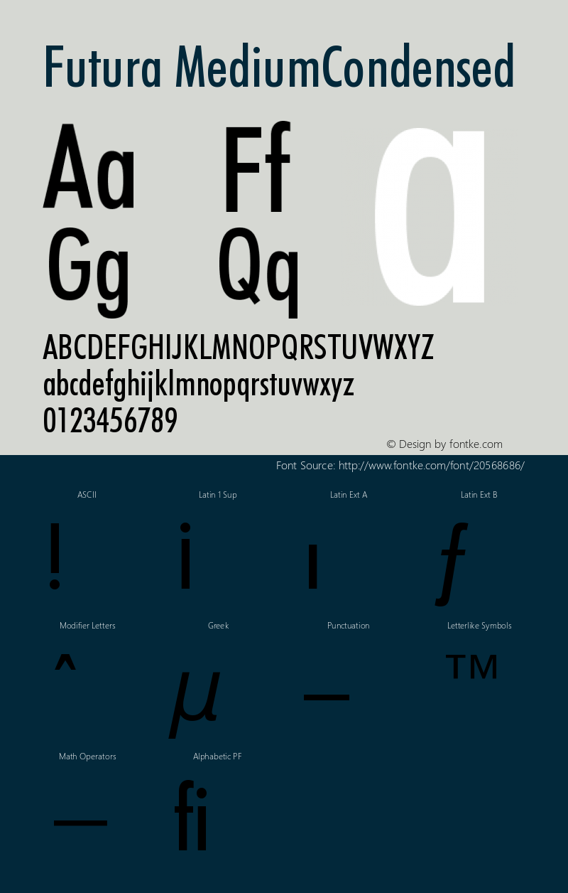 Futura Medium Condensed Version 2.0-1.0图片样张