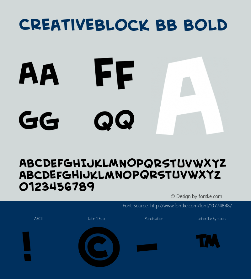 CreativeBlock BB Bold Macromedia Fontographer 4.1 11/23/04图片样张